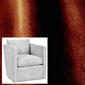 Robin Bruce - Rothko Armchair Swivel Rust Velvet  29W/33D/32H - 100% Polyester Velvet 70K DR, Grade CC.