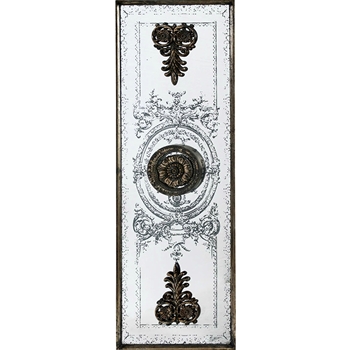 16W/48H Mirror French Panel Patina Cameo Lace