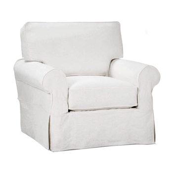 Robin Bruce - Nantucket Armchair Slipcovered Crisp White Cotton 39W/40D/38H