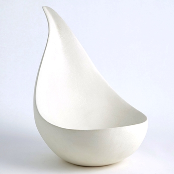 Bowl - Scoop White Ceramic - 12W/16D/17H - Double Walled Portuguese Slip