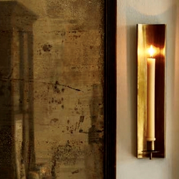 Candle Sconce - Channel Brass 4W/14H