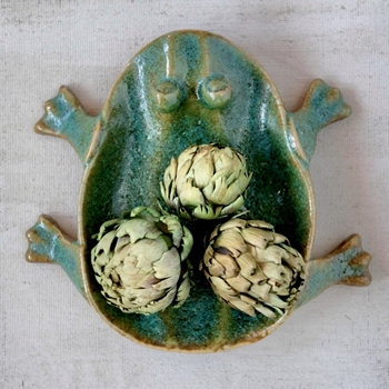 Frog Plate Verdigris 10x9x2.5H