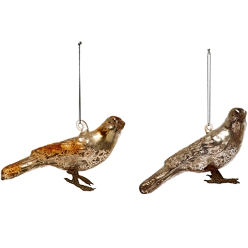 Bird Ornament Guild Silver Gold Clip 3in Sold Individually