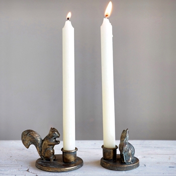 Candlestick - Squirrel Taper Stand Bronze 4.5in