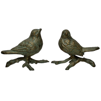 Bird - Sparrow Vintage Cast Iron Verde Bronze 5in
