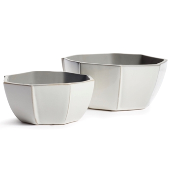 Planter - Dixon Octagon White  Bowl Set of 2 - 75in, 6in