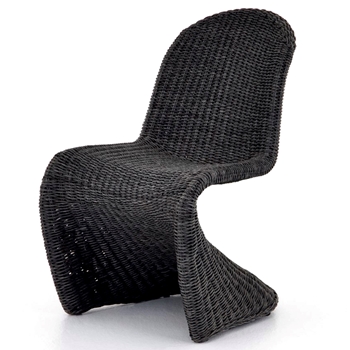 Outdoor Woven Portia Dining Chair Graphite 21W/27D/35H