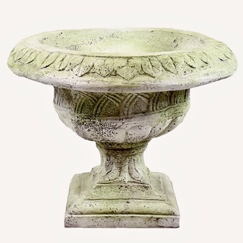 Urn - Weaved Classical 23W/19H - Base 11SQ White Moss Fiberstone