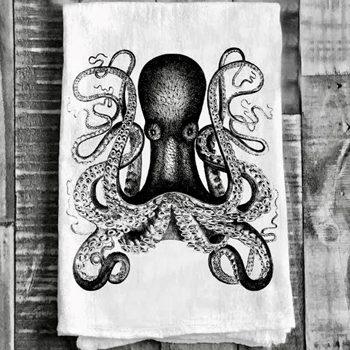 Tea Towel - Octopus Flour Sack 27in SQ