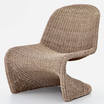 Outdoor Woven Portia Lounge Chair Flax (Vintage White) 28W/34D/34H