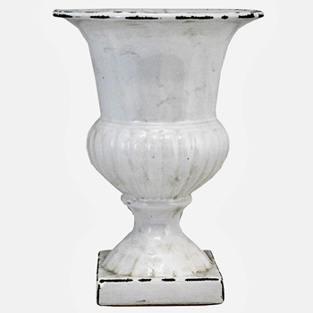 Urn - Classic French White Ceramic 7W/9H