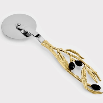 Aram Olive Branch Stainless Steel Brass Pizza Cutter