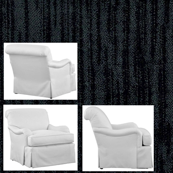 Baltimore Falls Swivel Armchair 33W/38D/33H Black Striae Velvet 100% Polyester 100K DR