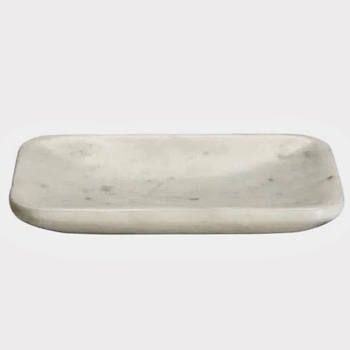 Lothantique - Belle de Provence Marble Soap Tray 5x4x.5in Rounded Edge White