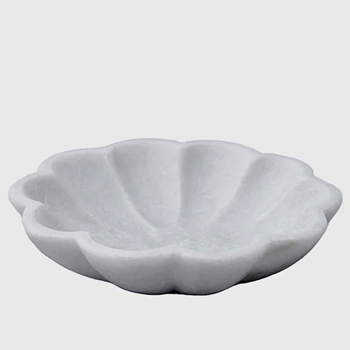 Lothantique - Belle de Provence Marble Bowl White Scalloped 6in x1.5H