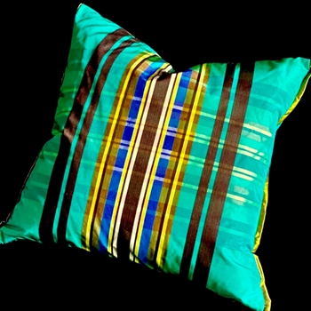 Designers Guild Cushion - Chennai Silk Plaid Azure 17SQ