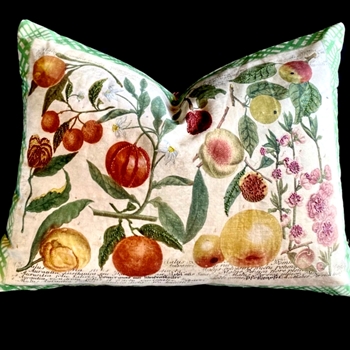 John Derian - Oranges Canvas Cushion 24W/18H, Luxurious Down Insert