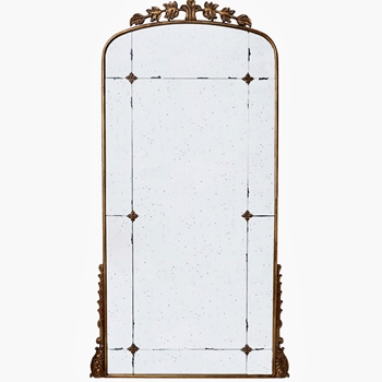 40W/76H Mirror - Toulouse Floor Leaner Old Gold & Antiqued Glass