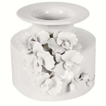 Vase - Phalaenopsis Orchid - Ceramic Glazed White 8W/7D/6H Small