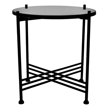 Accent Table - Black Marble & Iron 16W/17H
