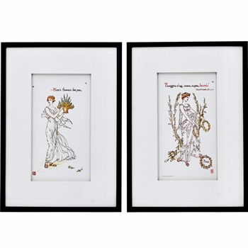 20W/28H Framed Glass Print - Flora Fairies I  2 Assorted Sold Individually