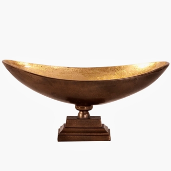 Compote - Oblong Boat Gold 17W/9D/7H