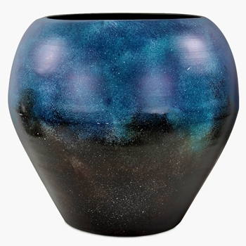 Vase / Planter - Celestial Azure ( Metal ) 14W/13H