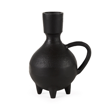 Vase - Cyrus Black Ceramic Flute Top 5W/5D/8H