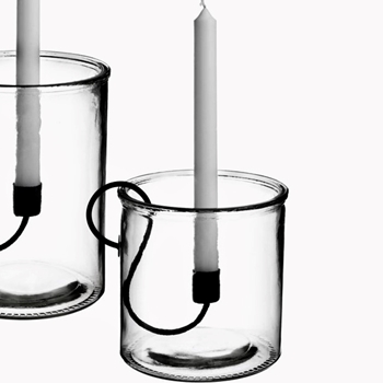 Candle Hurricane for Taper - Glass & Black Iron 6W/6H