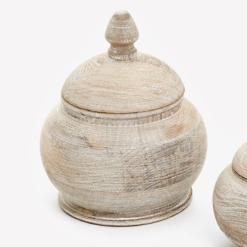 Jar - Turned Wood Box w/Lid Small 6x7in