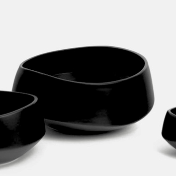 Bowl Planter - Orleans Black Ceramic 8W/4H