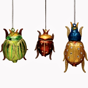 Ornament - Beetle Assorted Glass 3-4in  Sold Individually