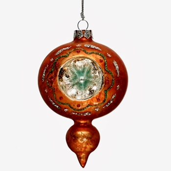 Ornament - Finial Saffron Jewel Glass 4.5in