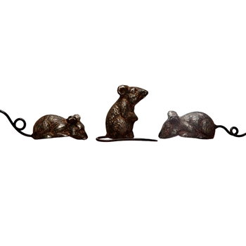 Ornament - Mice Patina Bronze 3-5in Sold Individually