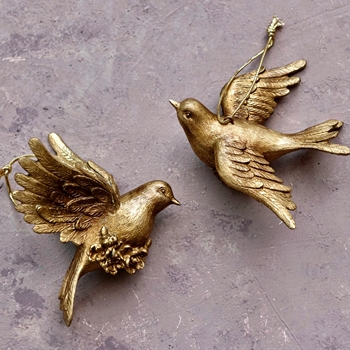 Bird - Doves Gold 5in 2 Assorted Sold Individually