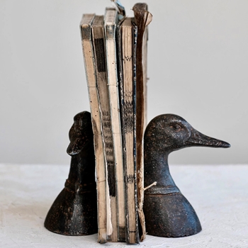 Bookends - Ducks Rustic Blackened Iron 4X3X6in