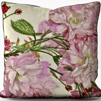 Cushion - Perfect Pink Roses - Alfred Wise -18SQ with Luxurious Synthetic Down Insert