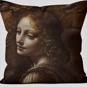 Cushion -  Virgin of the Rocks Detail - Leonardo da Vinci  - 18SQ with Luxurious Synthetic Down Insert