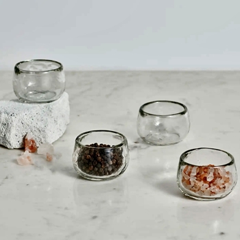 Tumbler - Clear Pebbled Glass Condiment Bowl 2.5OZ