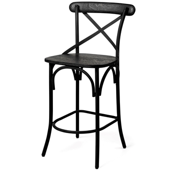 Bar Chair - Etienne Black Counter Height 24in Seat Height