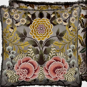 Designers Guild Cushion - Brocart Embroidered Sepia 20in SQ