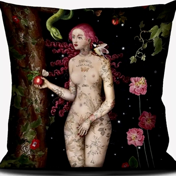 Voglio Bene France - Velvet Cushion Adam & Eve  20SQ - Synthetic Down Insert