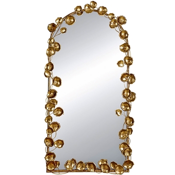 29W/52H Mirror - Nasturtium Arch - Gold