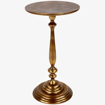 Accent Table - Candlestick Martini Antique Brass 11W/20H