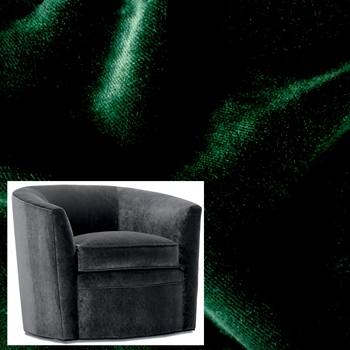 Robin Bruce - Baldwin Armchair Swivel Emerald  36W/35D/30H - 100 % Polyester Velvet, 100K DR, Grade CC