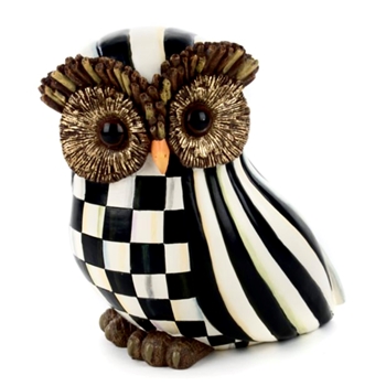 Figure - Owl Courtly Stripe 5x9x9H