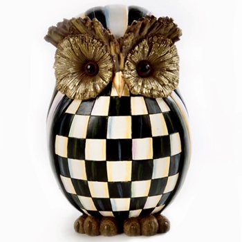 Figure - Owl Courtly Check 6x5x9H