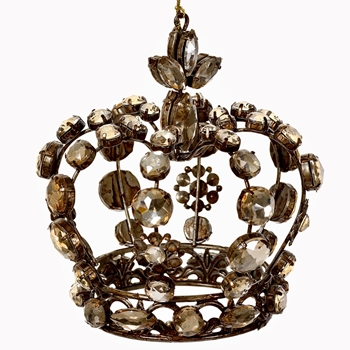 Ornament - Crown 5in Vintage Gold & Rhinestone - XN0937-CW/AT