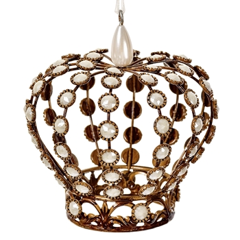 Ornament - Crown 6in Silver & Pearls - XN0948-GO/P