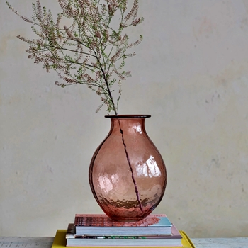 Vase - Rose Glass Bulb 8x12H